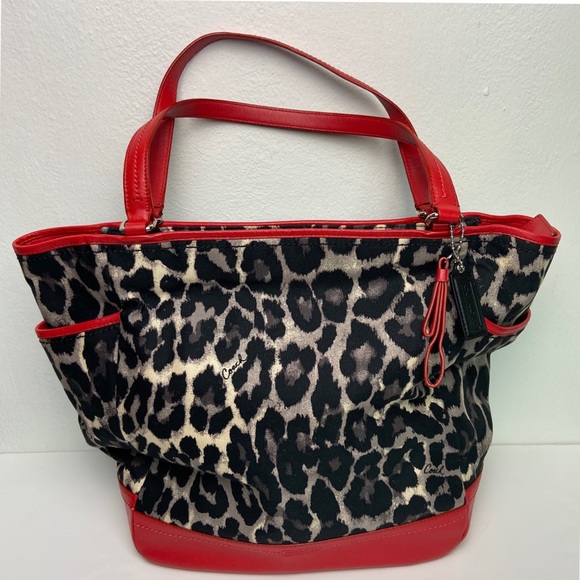 Coach Handbags - COACH Oselot Animal Print Trim Purse